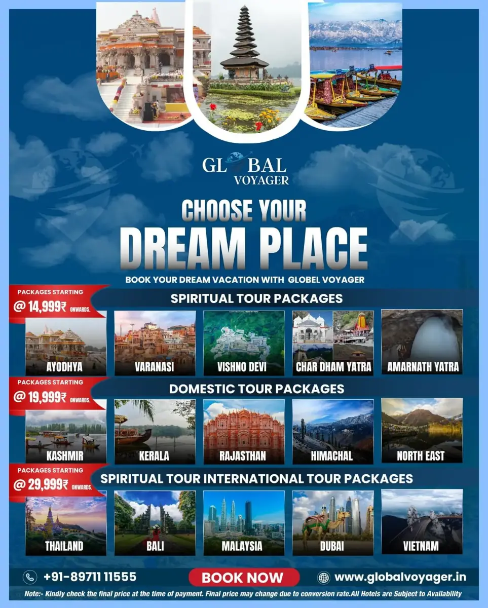 Tour packages flyer designed for Global Voyager