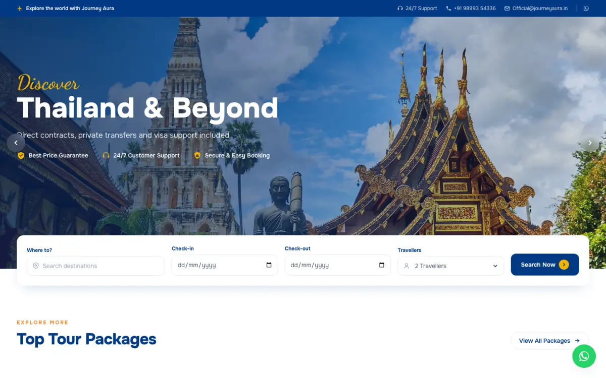 Website designed in Ahmedabad for Journey Aura